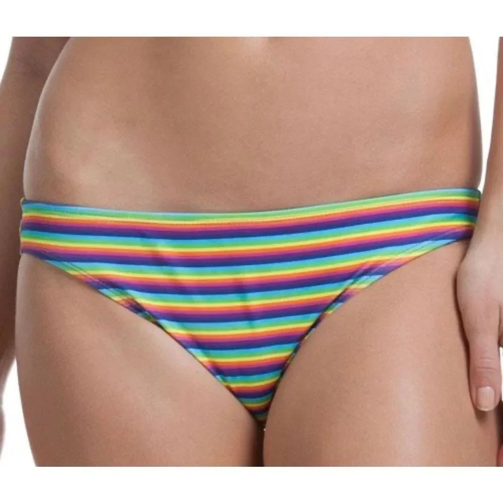 OP juniors rainbow stripe bikini bottoms